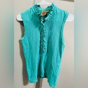 Tory Burch Lidia Ruffle-Placket Polo. ‎ Size Sm